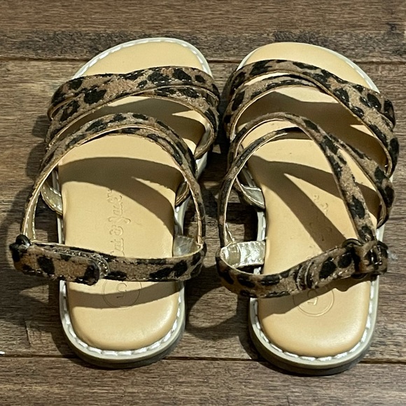 nwot CAT & JACK || Crisscross Sandals | Black Tan Leopard || Toddler size 5 - Picture 6 of 7